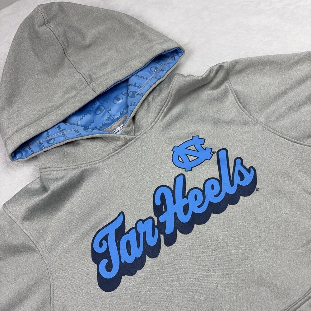 North Carolina Tar Heels Champion Hooded Sweatshirt Men L Gray NCAA Basketball